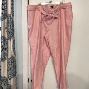 Loft plus pink ankle length dress pant